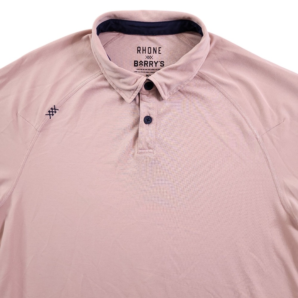 Rhone Polo Shirt Mens M Mauve Delta Pique Performance Barrys Bootcamp